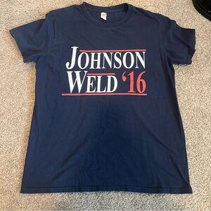 Johnson / Weld 2016 political presidential  Blue Tee men’s size medium